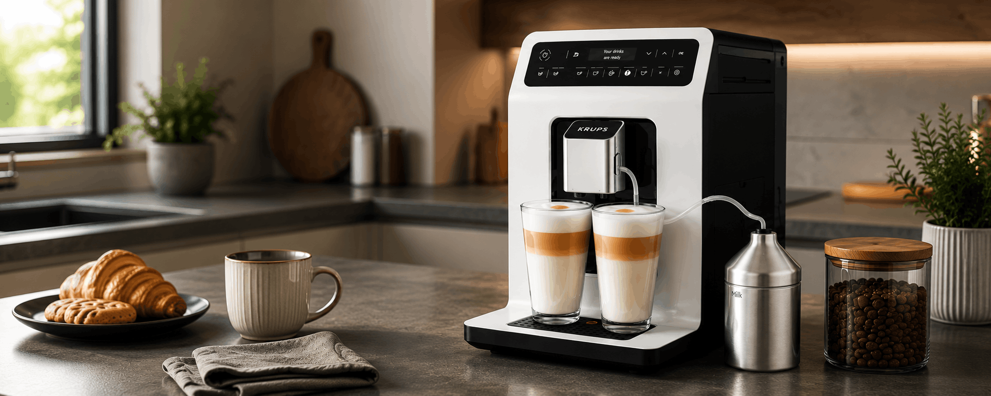Machine à Café Expresso KRUPS EA891110 1450W 2.3L - Blanc